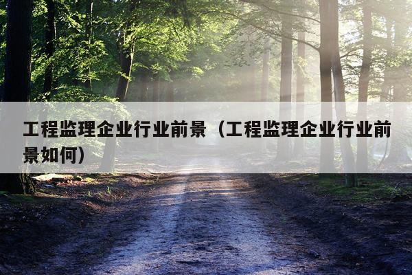 工程监理企业行业前景（工程监理企业行业前景如何）