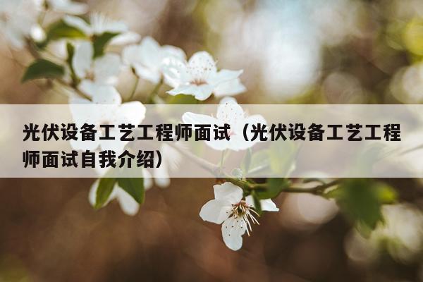 光伏设备工艺工程师面试（光伏设备工艺工程师面试自我介绍）