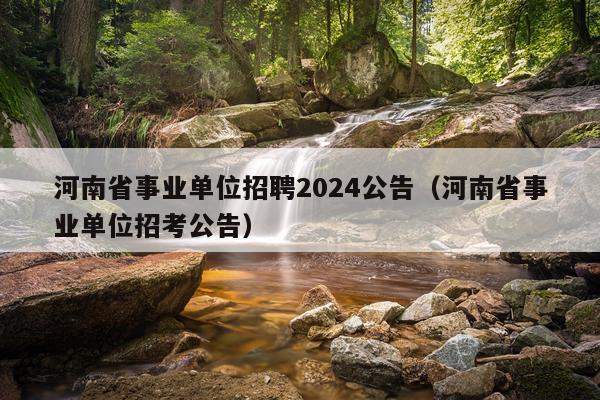 河南省事业单位招聘2024公告(河南省事业单位招考公告)