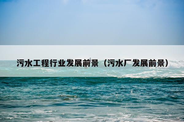 污水工程行业发展前景（污水厂发展前景）