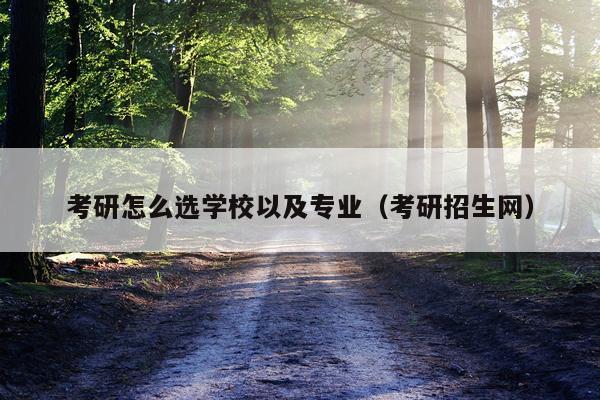 考研怎么选学校以及专业（考研招生网）