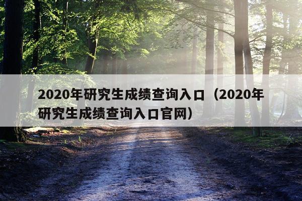 2020年研究生成绩查询入口（2020年研究生成绩查询入口官网）