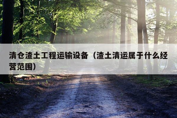 清仓渣土工程运输设备（渣土清运属于什么经营范围）