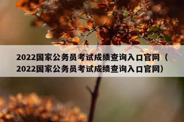 2022国家公务员考试成绩查询入口官网（2022国家公务员考试成绩查询入口官网）