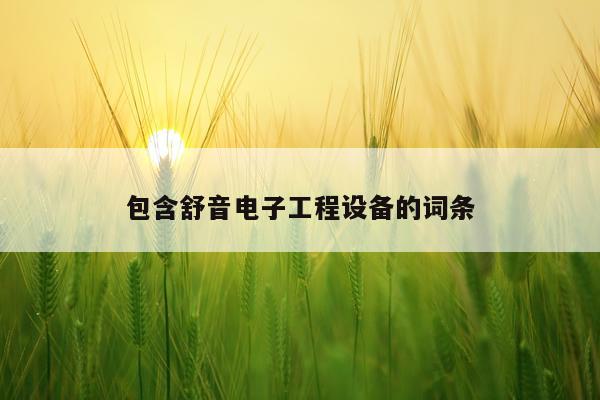 包含舒音电子工程设备的词条