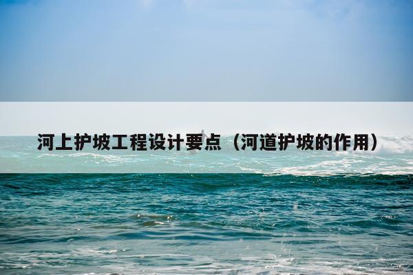 河上护坡工程设计要点（河道护坡的作用）