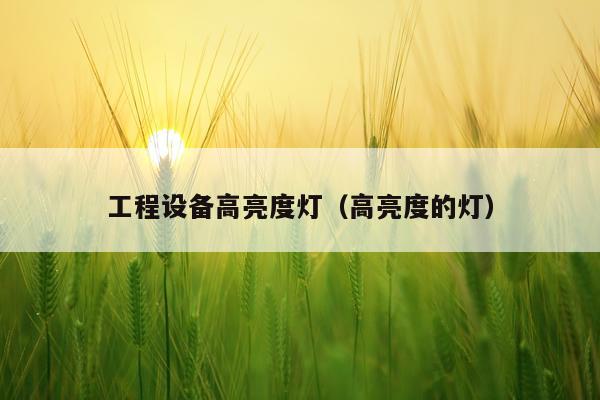 工程设备高亮度灯（高亮度的灯）