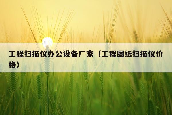 工程扫描仪办公设备厂家（工程图纸扫描仪价格）