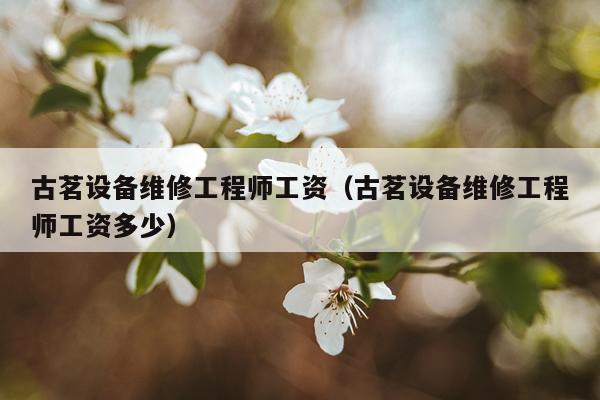 古茗设备维修工程师工资（古茗设备维修工程师工资多少）