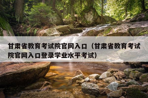 甘肃省教育考试院官网入口（甘肃省教育考试院官网入口登录学业水平考试）