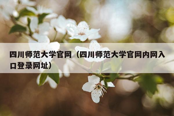 四川师范大学官网（四川师范大学官网内网入口登录网址）
