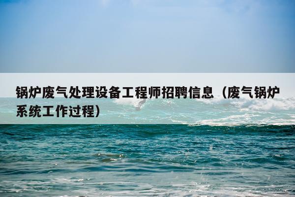 锅炉废气处理设备工程师招聘信息(废气锅炉系统工作过程)
