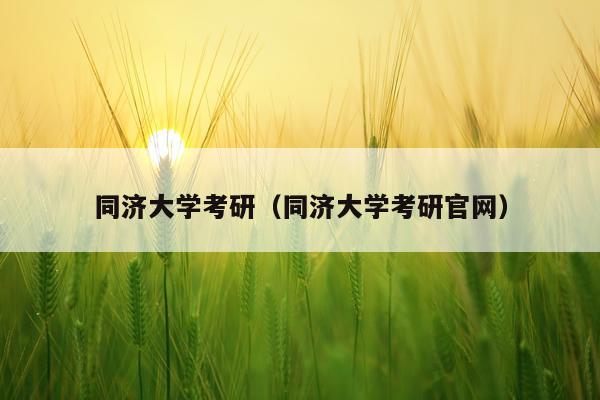 同济大学考研（同济大学考研官网）