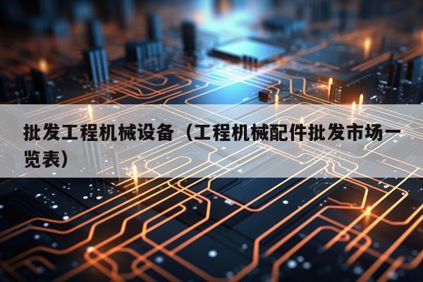 批发工程机械设备（工程机械配件批发市场一览表）