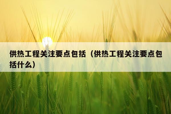 供热工程关注要点包括（供热工程关注要点包括什么）