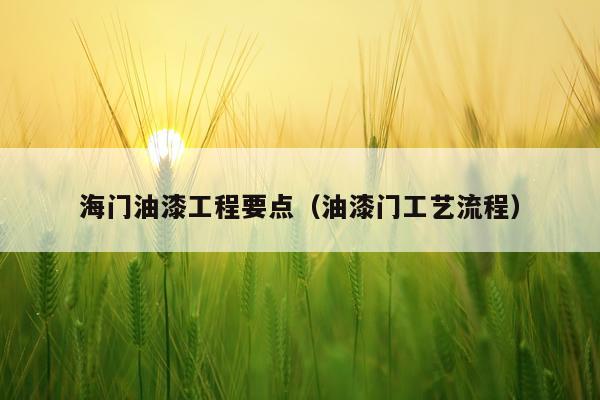 海门油漆工程要点（油漆门工艺流程）