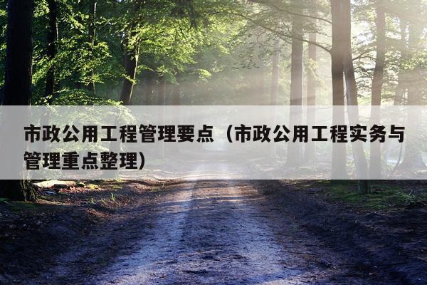 市政公用工程管理要点（市政公用工程实务与管理重点整理）