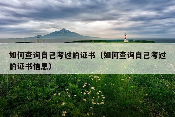 如何查询自己考过的证书（如何查询自己考过的证书信息）