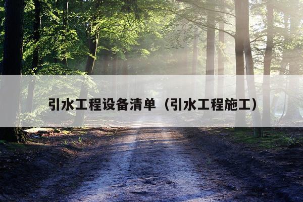 引水工程设备清单（引水工程施工）