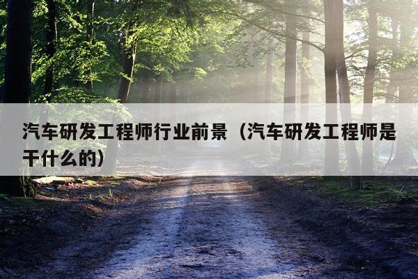 汽车研发工程师行业前景（汽车研发工程师是干什么的）