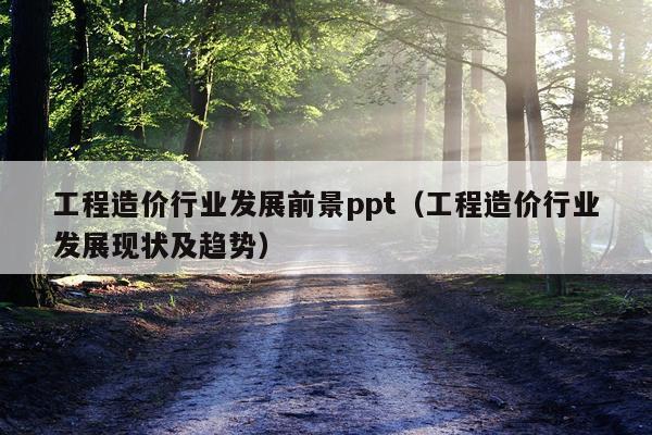 工程造价行业发展前景ppt（工程造价行业发展现状及趋势）