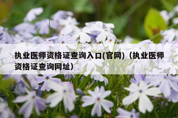 执业医师资格证查询入口(官网)（执业医师资格证查询网址）