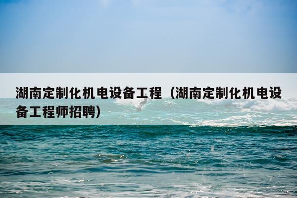 湖南定制化机电设备工程（湖南定制化机电设备工程师招聘）