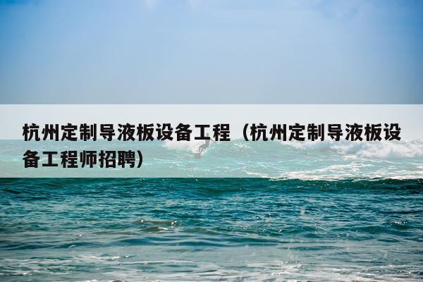 杭州定制导液板设备工程（杭州定制导液板设备工程师招聘）