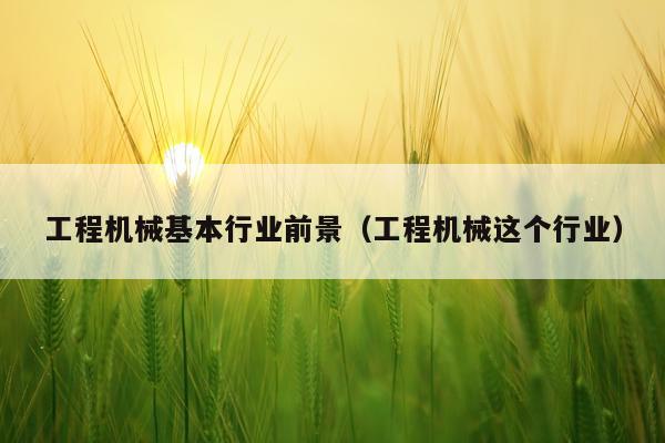 工程机械基本行业前景（工程机械这个行业）