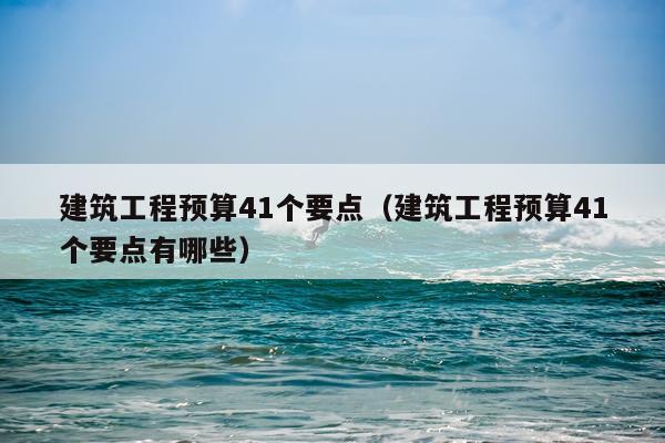 建筑工程预算41个要点（建筑工程预算41个要点有哪些）