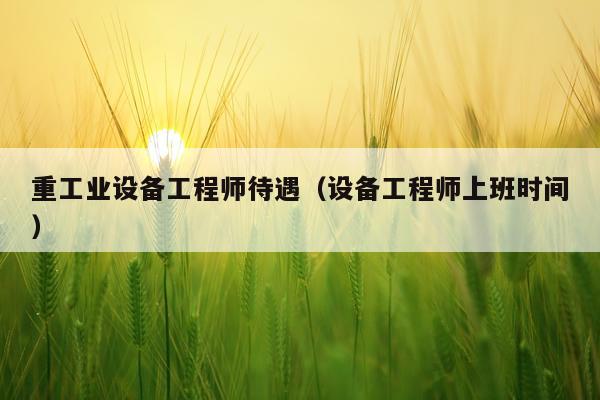 重工业设备工程师待遇（设备工程师上班时间）