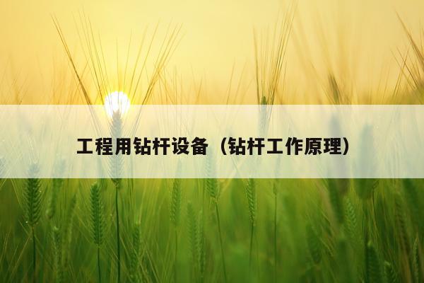 工程用钻杆设备（钻杆工作原理）