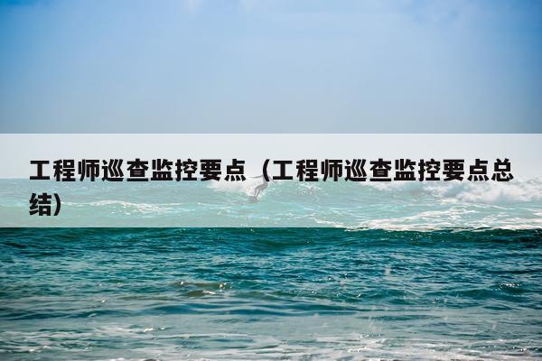 工程师巡查监控要点（工程师巡查监控要点总结）