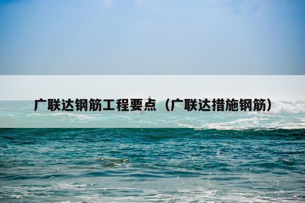 广联达钢筋工程要点（广联达措施钢筋）