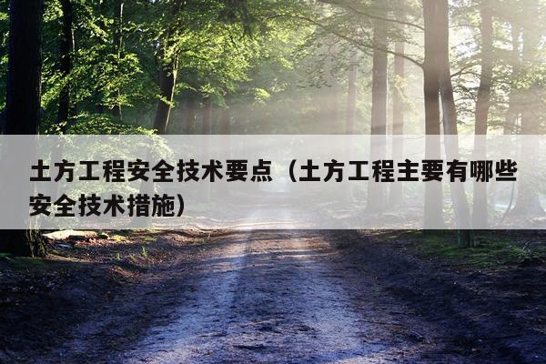 土方工程安全技术要点（土方工程主要有哪些安全技术措施）