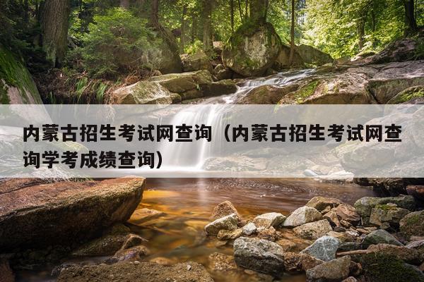 内蒙古招生考试网查询（内蒙古招生考试网查询学考成绩查询）