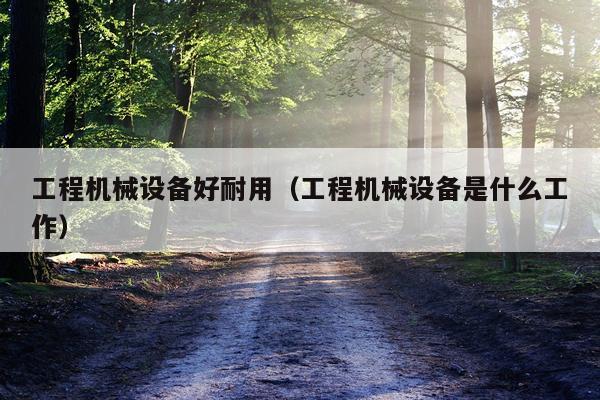 工程机械设备好耐用（工程机械设备是什么工作）