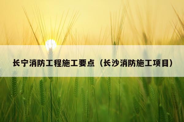 长宁消防工程施工要点（长沙消防施工项目）