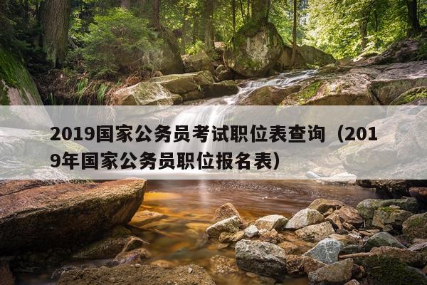 2019国家公务员考试职位表查询（2019年国家公务员职位报名表）