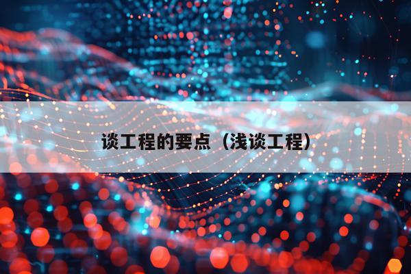 谈工程的要点（浅谈工程）