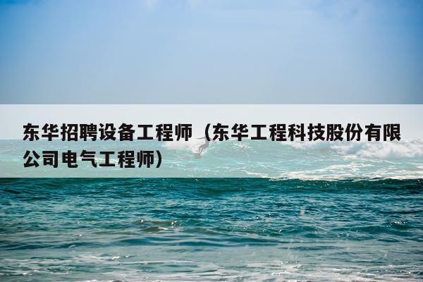 东华招聘设备工程师（东华工程科技股份有限公司电气工程师）