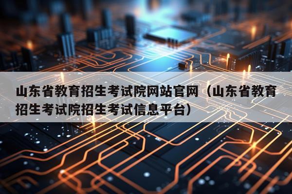 山东省教育招生考试院网站官网（山东省教育招生考试院招生考试信息平台）