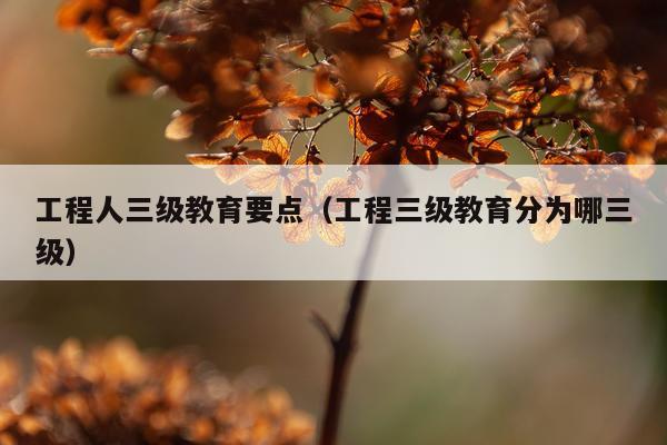 工程人三级教育要点（工程三级教育分为哪三级）