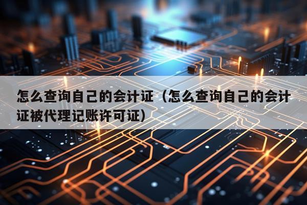 怎么查询自己的会计证（怎么查询自己的会计证被代理记账许可证）