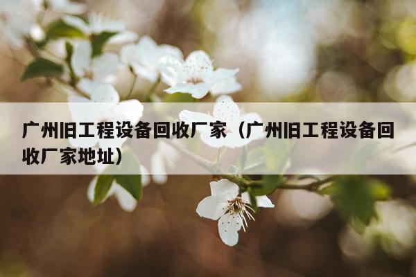 广州旧工程设备回收厂家（广州旧工程设备回收厂家地址）