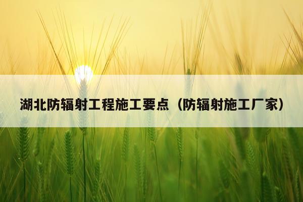 湖北防辐射工程施工要点（防辐射施工厂家）