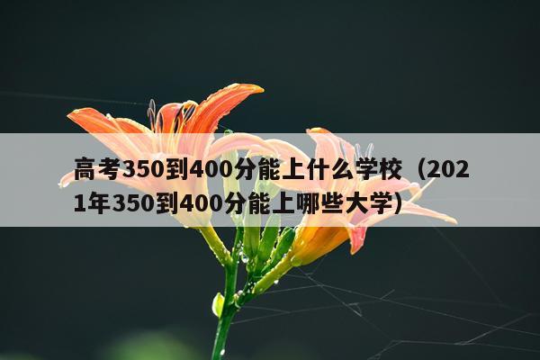 高考350到400分能上什么学校（2021年350到400分能上哪些大学）
