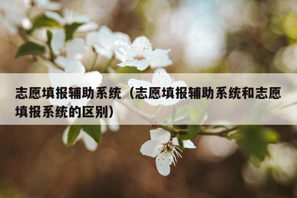 志愿填报辅助系统（志愿填报辅助系统和志愿填报系统的区别）