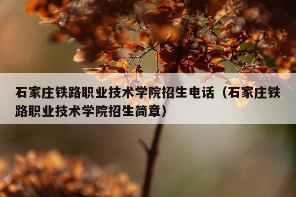 石家庄铁路职业技术学院招生电话（石家庄铁路职业技术学院招生简章）